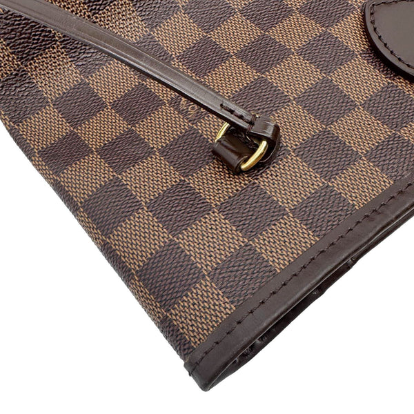 LOUIS VUITTON Neverfull MM Damier Ebene Tote Bag Brown