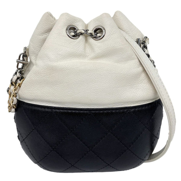 CHANEL Gabrielle Quilted Leather Bucket Bag Bicolor