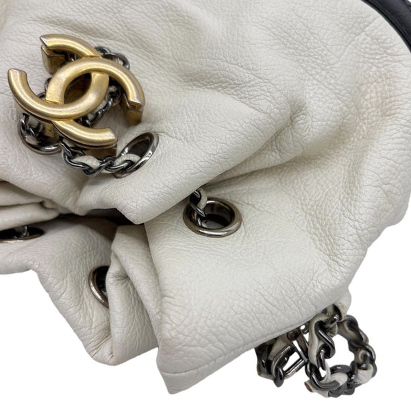 CHANEL Gabrielle Quilted Leather Bucket Bag Bicolor