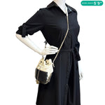 CHANEL Gabrielle Quilted Leather Bucket Bag Bicolor