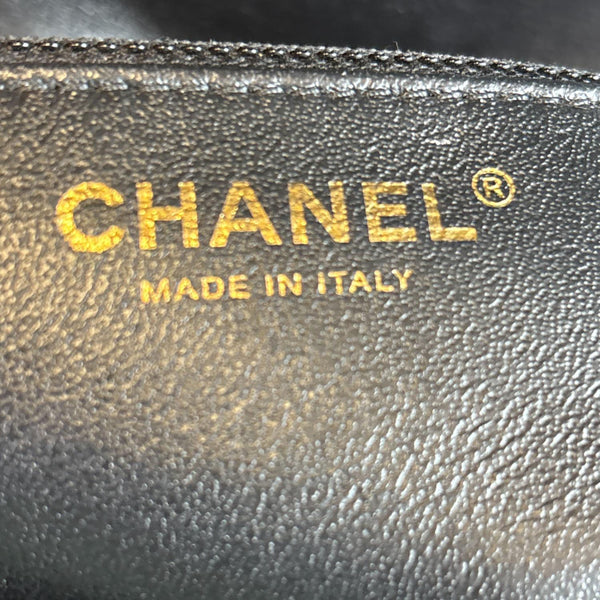 CHANEL Trendy CC Top Handle Flap Quilted Leather Shoulder Bag Black
