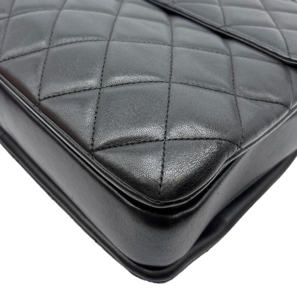 CHANEL Trendy CC Top Handle Flap Quilted Leather Shoulder Bag Black