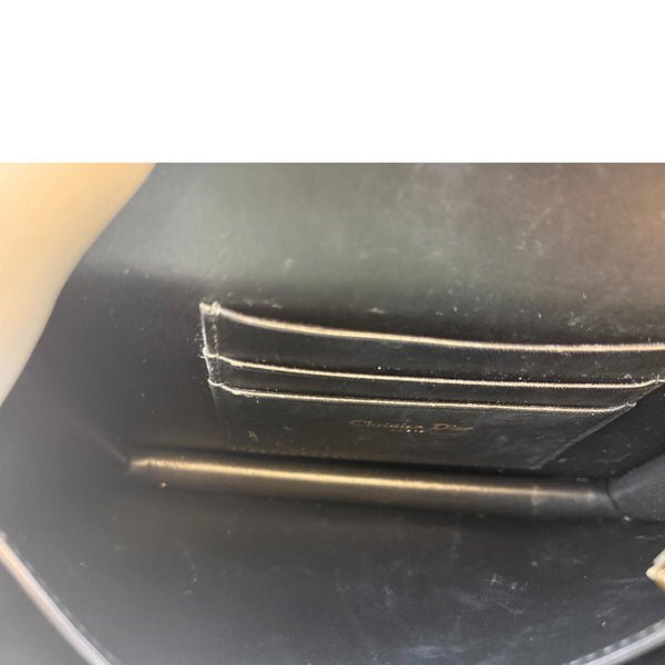 CHRISTIAN DIOR Miss Caro Mini Cannage Lambskin Leather Crossbody Bag Black