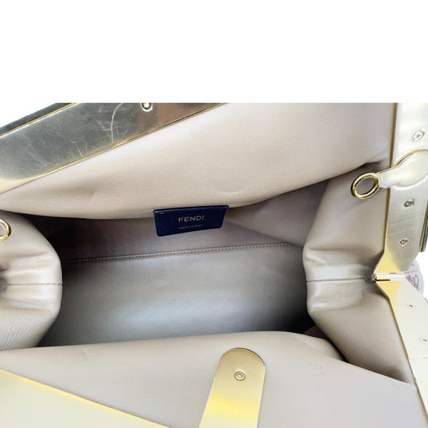 FENDI First Medium Karligraphy-Embroidered Flannel Shoulder Bag Camel