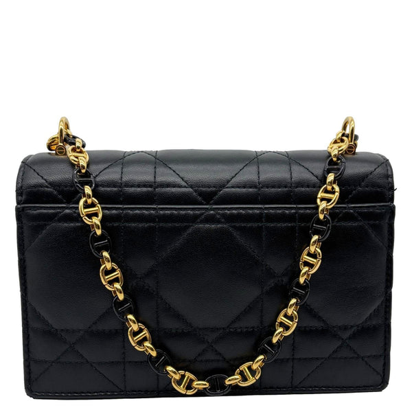 CHRISTIAN DIOR Miss Caro Mini Cannage Lambskin Leather Crossbody Bag Black