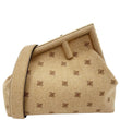 FENDI First Medium Karligraphy-Embroidered Flannel Shoulder Bag Camel