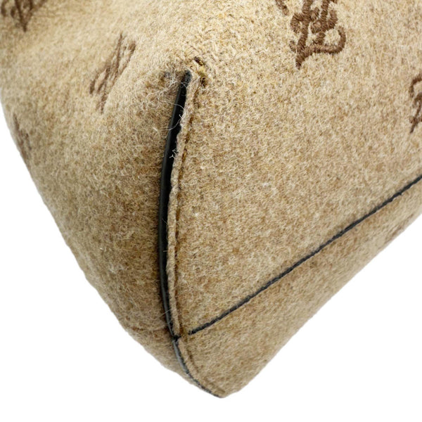 FENDI First Medium Karligraphy-Embroidered Flannel Shoulder Bag Camel