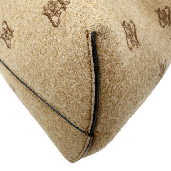 FENDI First Medium Karligraphy-Embroidered Flannel Shoulder Bag Camel