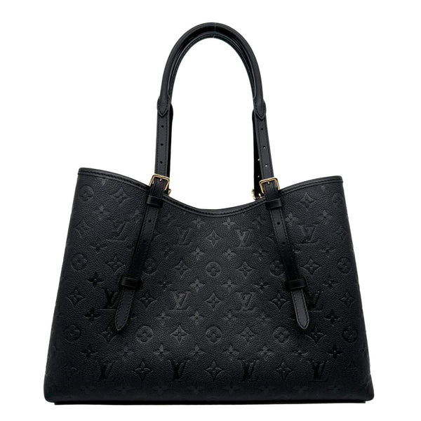 LOUIS VUITTON Babylone Monogram Empreinte Leather Tote Bag Black