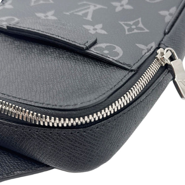 LOUIS VUITTON Outdoor Slingbag Monogram Taigarama Leather Crossbody Bag Black