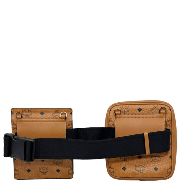 MCM Stark Modular Visetos Canvas Belt Bag Cognac
