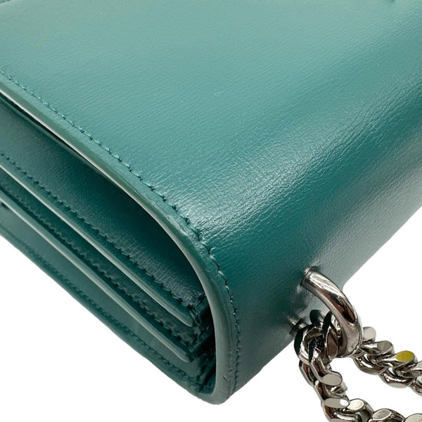 YVES SAINT LAURENT Monogram Sunset Medium Leather Satchel Crossbody Bag Green