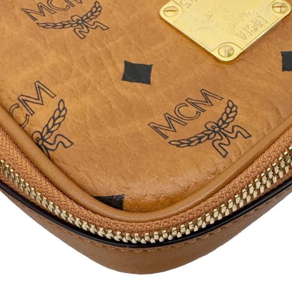 MCM Stark Modular Visetos Canvas Belt Bag Cognac