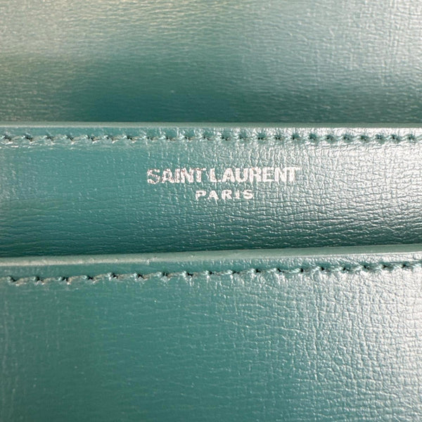 YVES SAINT LAURENT Monogram Sunset Medium Leather Satchel Crossbody Bag Green