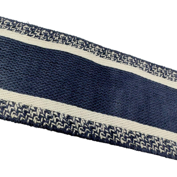 CHRISTIAN DIOR Embroidered Canvas Shoulder Strap Navy Blue