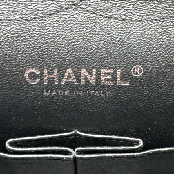 CHANEL Classic Double Flap Quilted Patent Leather Shoulder Bag Black