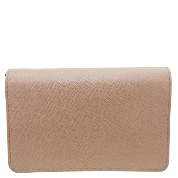 PRADA Soft Calfskin Saffiano Leather Chain Shoulder Bag Cipria