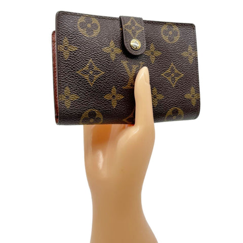LOUIS VUITTON Vintage Port Feuille Vieonise Monogram Canvas French Wallet Brown