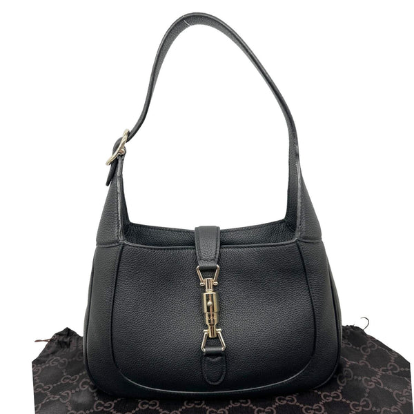 GUCCI Jackie 1961 Medium Leather Shoulder Bag Black 810232