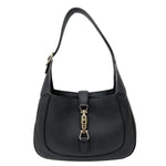 GUCCI Jackie 1961 Medium Leather Shoulder Bag Black 810232