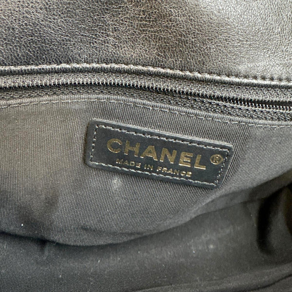 CHANEL Braided Saddle Flap Quilted Lambskin Crossbody Bag Bicolor