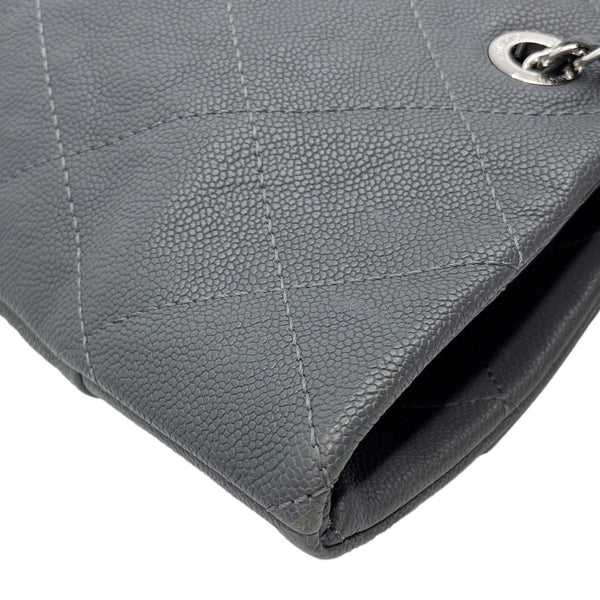 CHANEL Timeless CC Quilted Caviar Leather Shopping Tote Bag Grey