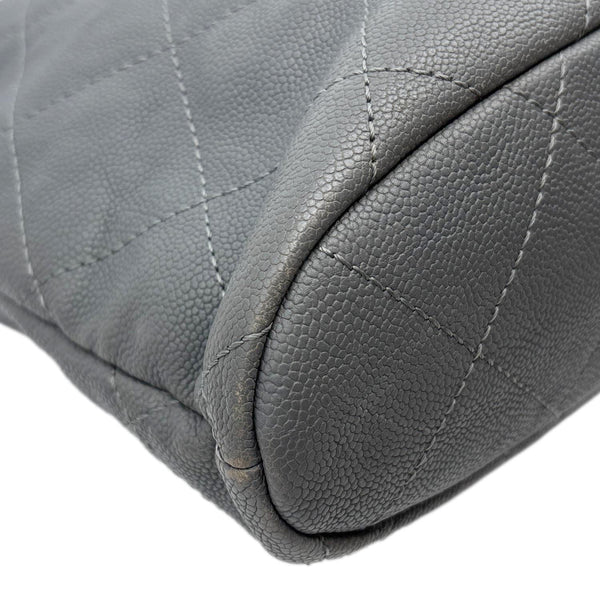 CHANEL Timeless CC Quilted Caviar Leather Shopping Tote Bag Grey