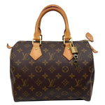 LOUIS VUITTON Speedy 25 Monogram Canvas Satchel Bag Brown