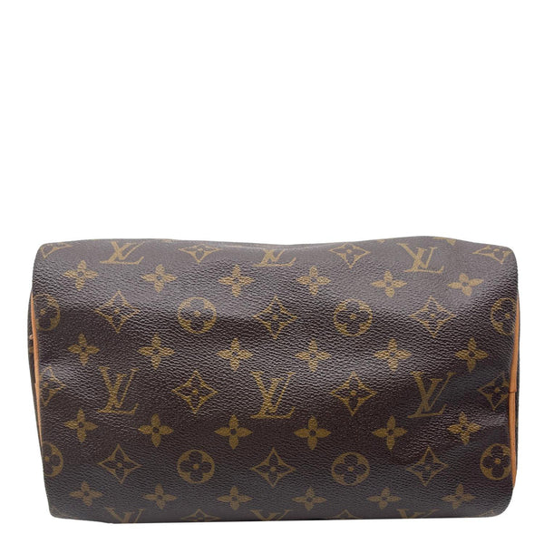 LOUIS VUITTON Speedy 25 Monogram Canvas Satchel Bag Brown