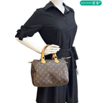 LOUIS VUITTON Speedy 25 Monogram Canvas Satchel Bag Brown