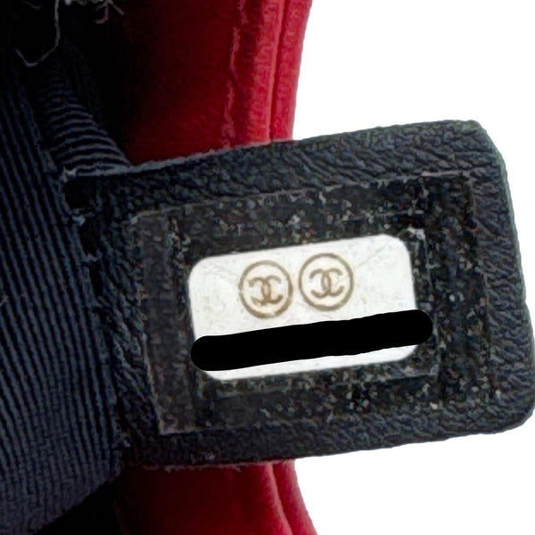 CHANEL Boy Flap Small Quilted Patent Leather Shoulder Bag Red