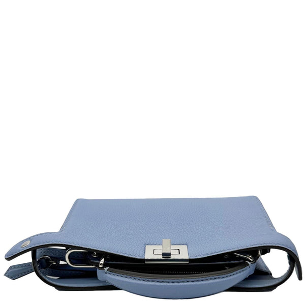 FENDI Peekaboo IseeU X-Cross Mini Leather Satchel Shoulder Bag Light Blue