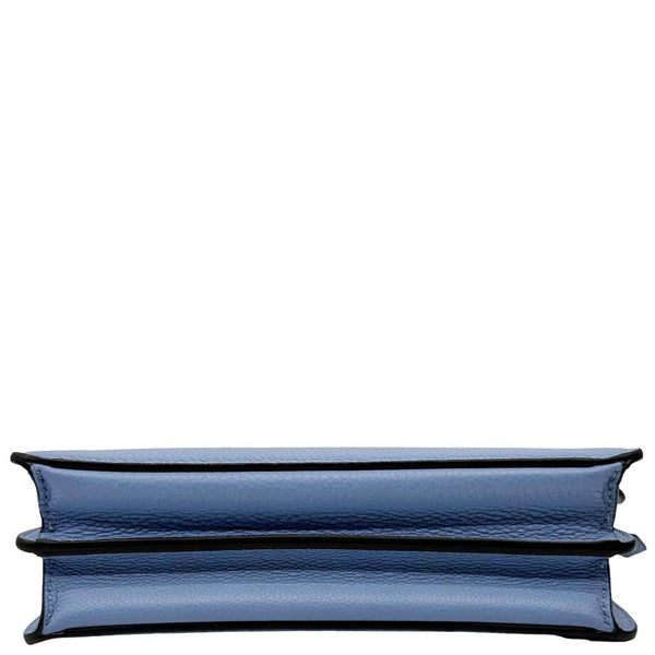 FENDI Peekaboo IseeU X-Cross Mini Leather Satchel Shoulder Bag Light Blue