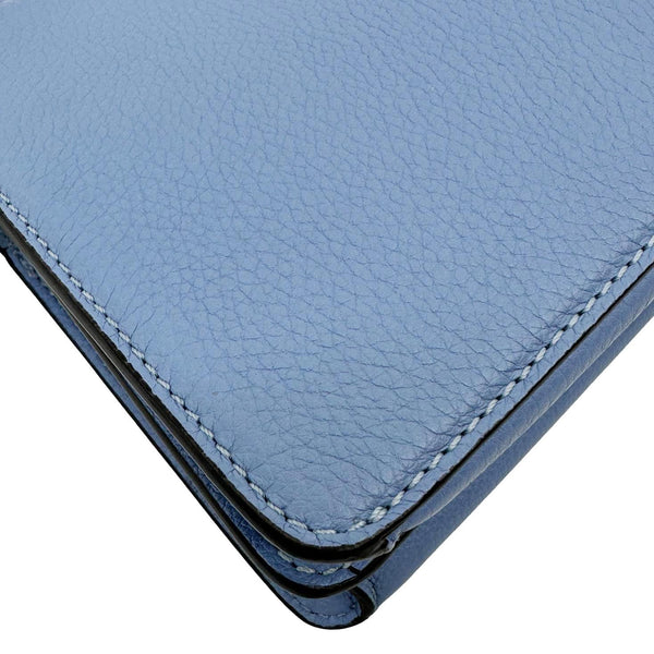 FENDI Peekaboo IseeU X-Cross Mini Leather Satchel Shoulder Bag Light Blue