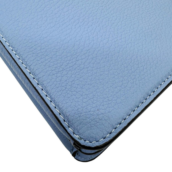 FENDI Peekaboo IseeU X-Cross Mini Leather Satchel Shoulder Bag Light Blue