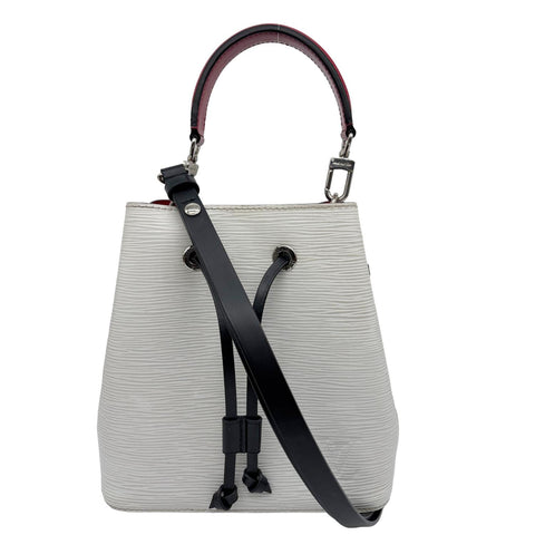 LOUIS VUITTON NeoNoe BB Epi Leather Bucket Bag White