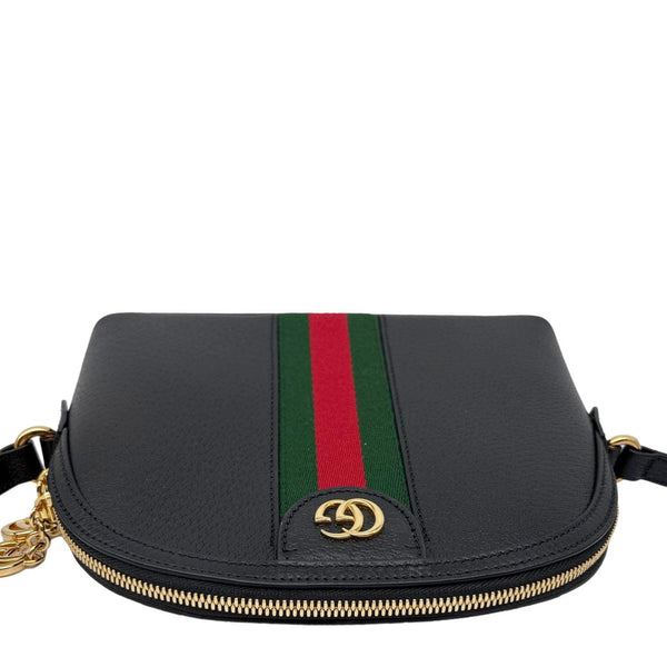 GUCCI Ophidia Dome Small Calfskin Leather Shoulder Bag Black 499621