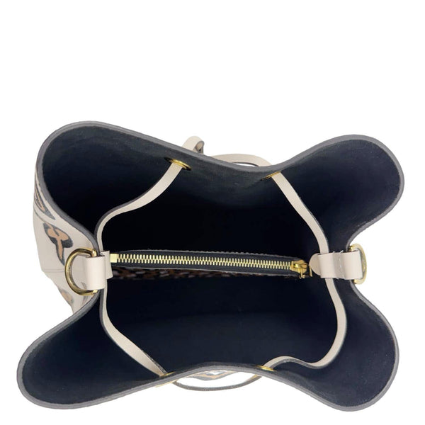 LOUIS VUITTON NeoNoe MM Wild At Heart Monogram Canvas Shoulder Bag Cream