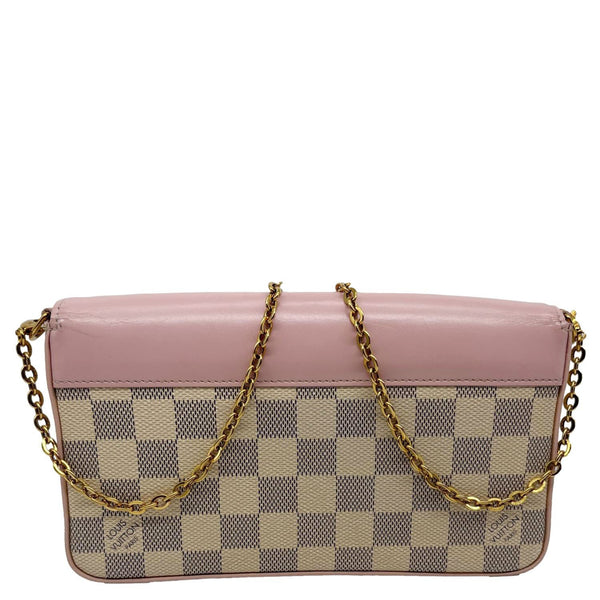 LOUIS VUITTON Felicie Pochette Damier Azur Crossbody Bag Rose Ballerine