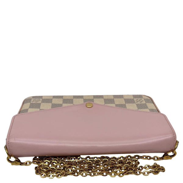 LOUIS VUITTON Felicie Pochette Damier Azur Crossbody Bag Rose Ballerine