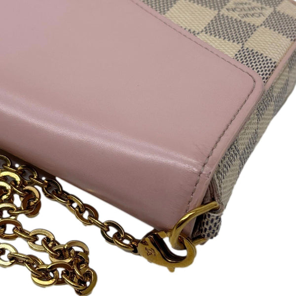 LOUIS VUITTON Felicie Pochette Damier Azur Crossbody Bag Rose Ballerine