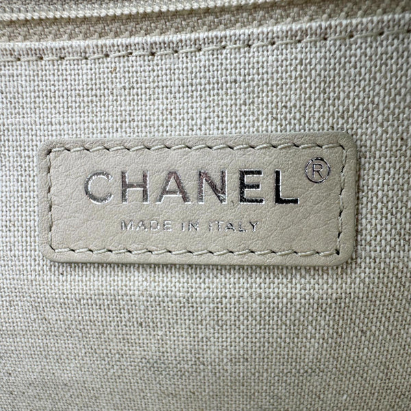 CHANEL Deauville Small Canvas Bowling Tote Bag Light Blue