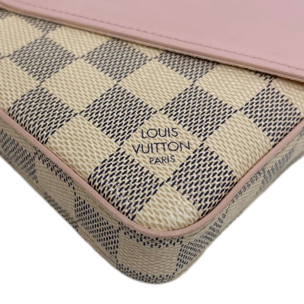 LOUIS VUITTON Felicie Pochette Damier Azur Crossbody Bag Rose Ballerine