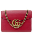 GUCCI GG Marmont Leather Crossbody Chain Wallet Red 401232