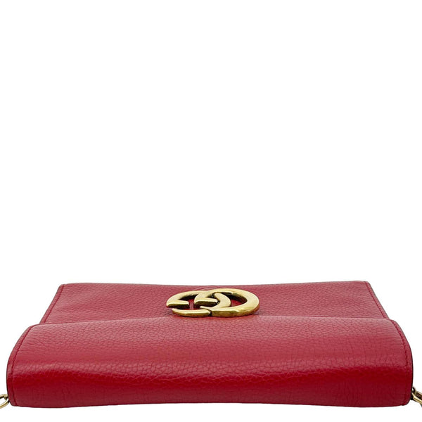 GUCCI GG Marmont Leather Crossbody Chain Wallet Red 401232