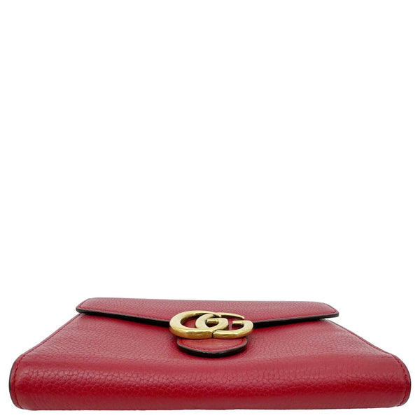 GUCCI GG Marmont Leather Crossbody Chain Wallet Red 401232