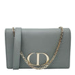 CHRISTIAN DIOR 30 Montaigne 2 in 1 Grained Calfskin Leather Pouch Dark Grey