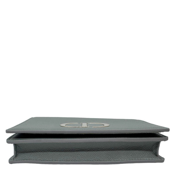 CHRISTIAN DIOR 30 Montaigne 2 in 1 Grained Calfskin Leather Pouch Dark Grey