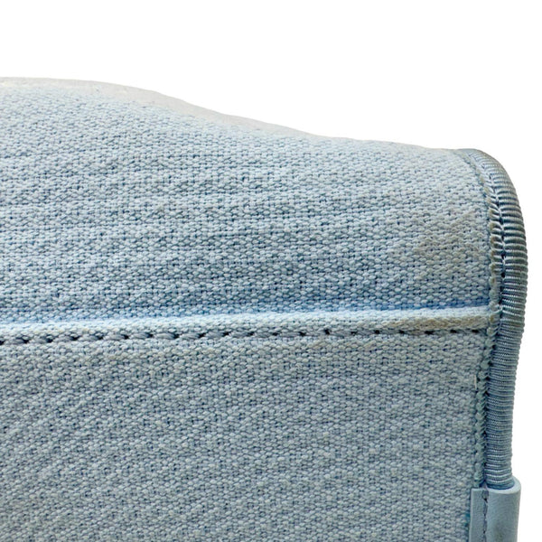 CHANEL Deauville Small Canvas Bowling Tote Bag Light Blue