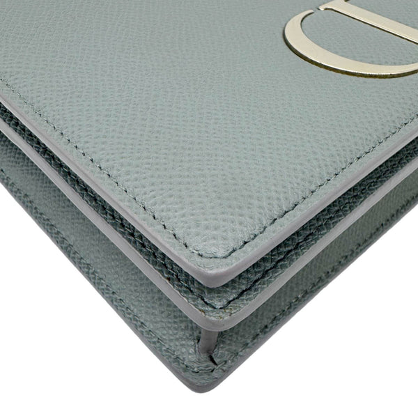 CHRISTIAN DIOR 30 Montaigne 2 in 1 Grained Calfskin Leather Pouch Dark Grey